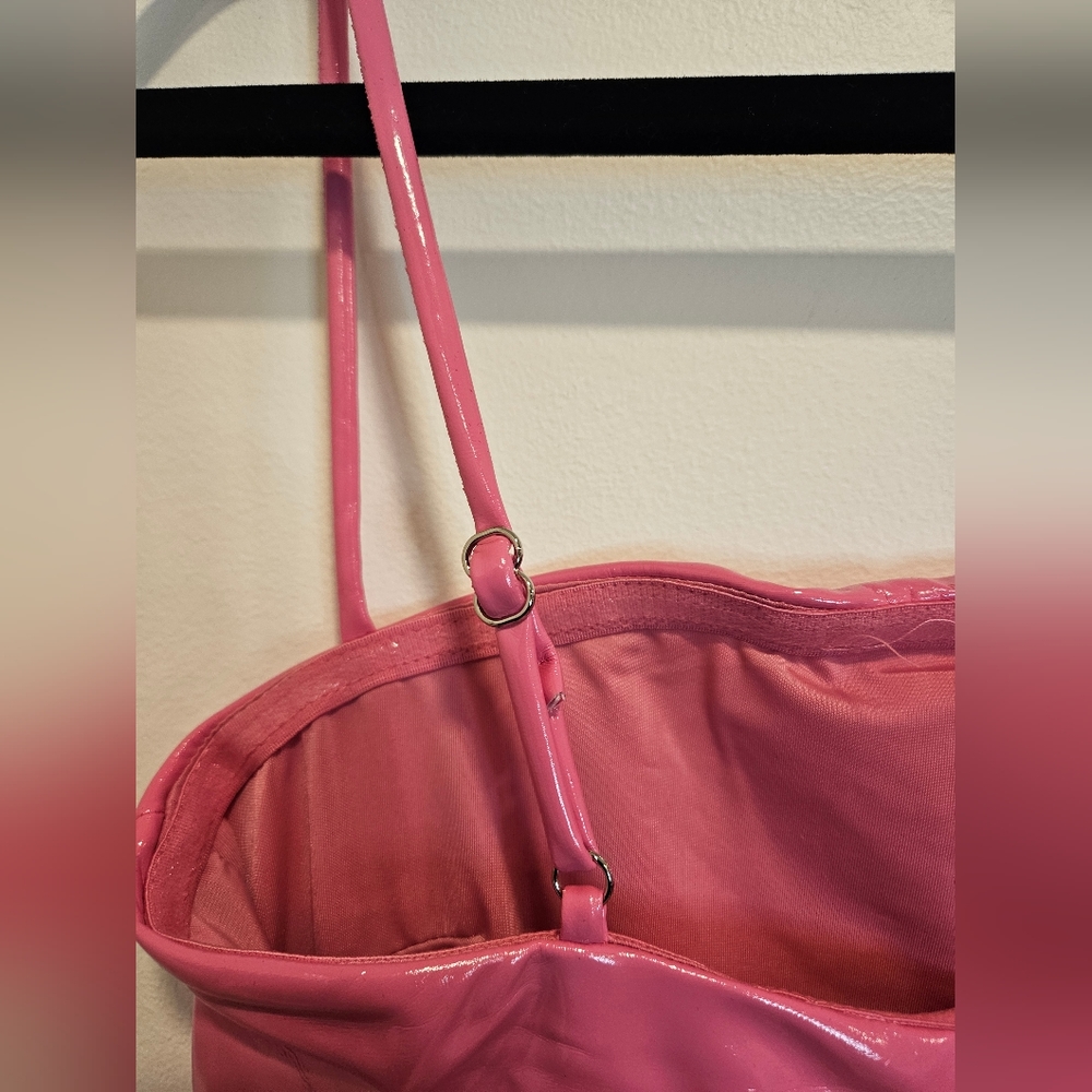 naked wardrobe Hot Pink Latex-Effect Mini Dress - Picture 3 of 12